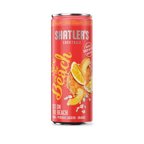 Shatler's Cocktails | Sex on the Beach | Bringt den Flair des Spring Breaks zu uns | Vodka, Pfirsich Liqueur und Orange | 12 x 250ML | 10,1% von Shatler's