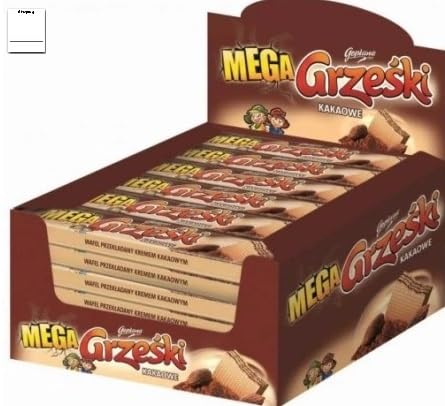 32 Stück Wafel Mega Grześki mit Kakaocremefüllung, 34 g 32 Stück Wafel Mega Grześki mit Kakaocremefüllung, 34 g von Shipsy