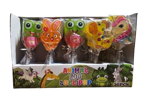Animal Zoo Lollipops - Fun Animal-Shaped Lollipops for Kids, Pack of 30 with Frog, Rabbit, Unicorn, and Elephant - Perfect for Birthday Parties, Halloween, or Festive Events, Cute and Colorful Design Animal Zoo Lollipops - Fun Animal-Shaped Lollipops for Kids, Pack of 30 with Frog, Rabbit, Unicorn, and Elephant - Perfect for Birthday Parties, Halloween, or Festive Events, Cute and Colorful Design von Shipsy