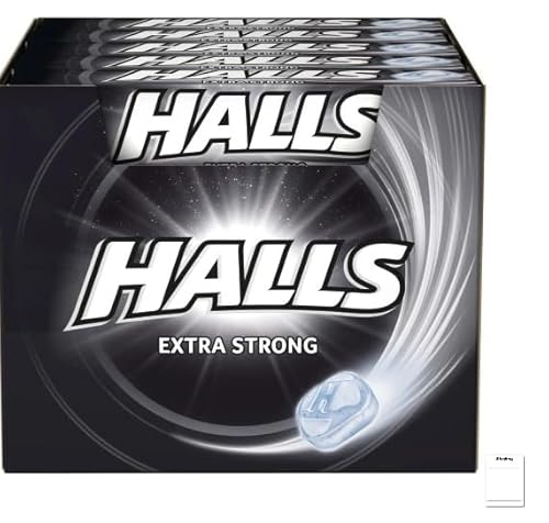 Halls Extra Strong Menthol Bonbons – Intensive Erfrischung, 33,5g x 20 Packungen + Shipsy Block Halls Extra Strong Menthol Bonbons – Intensive Erfrischung, 33,5g x 20 Packungen + Shipsy Block von Shipsy