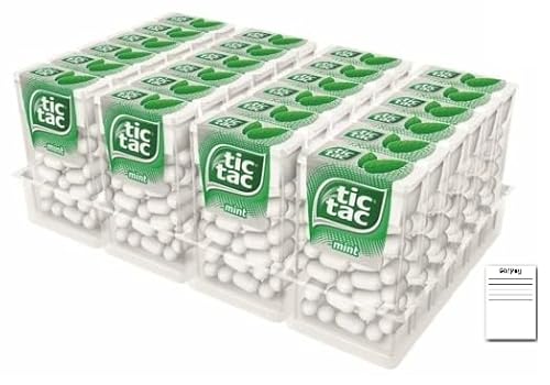 Tic Tac Mint Dragees 24 Stück x 18g – Erfrischende Minzbonbons für frischen Atem – Kleine Taschen-Dragees + Shipsy block Tic Tac Mint Dragees 24 Stück x 18g – Erfrischende Minzbonbons für frischen Atem – Kleine Taschen-Dragees + Shipsy block von Shipsy