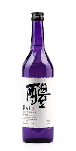 SAKE OZEKI RAI Junmai - Japanischer Reiswein, leicht fruchtiger Geschmack, Ideal zu Japanischen Gerichten, Naturbelassen & Rein, Aus der Ozeki Brauerei, 720ml von Shirakura