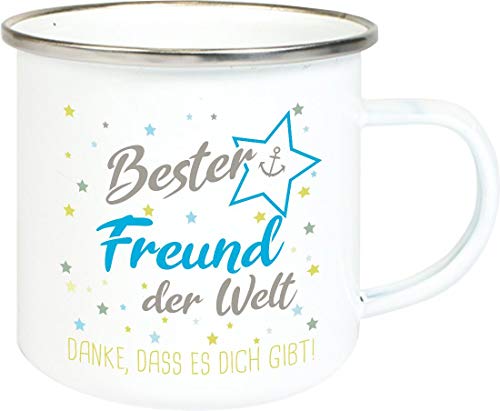 ShirtInStyle, Geschenkset, Emaille Tasse bester Freund der Welt, danke das es dich gibt! Farbe weiß ShirtInStyle, Geschenkset, Emaille Tasse bester Freund der Welt, danke das es dich gibt! Farbe weiß von Shirtinstyle