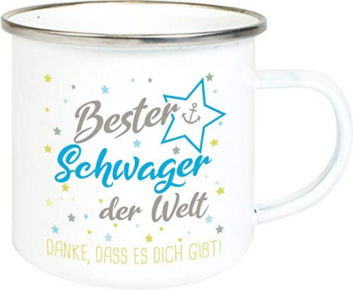 ShirtInStyle, Geschenkset, Emaille Tasse bester Schwager der Welt, danke das es dich gibt! Farbe weiß ShirtInStyle, Geschenkset, Emaille Tasse bester Schwager der Welt, danke das es dich gibt! Farbe weiß von Shirtinstyle