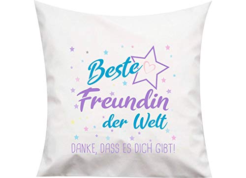 ShirtInStyle, Geschenkset, Kissen beste Freundin der Welt, danke das es dich gibt! Farbe weiß von ShirtInStyle