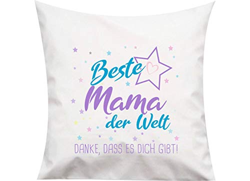 ShirtInStyle, Geschenkset, Kissen beste Mama der Welt, danke das es dich gibt! Farbe weiß von ShirtInStyle