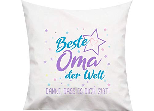 ShirtInStyle, Geschenkset, Kissen beste Oma der Welt, danke das es dich gibt! Farbe weiß von ShirtInStyle