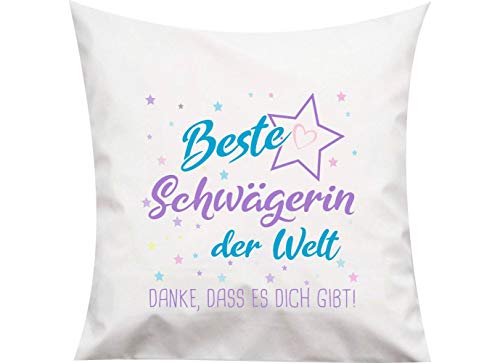 ShirtInStyle, Geschenkset, Kissen beste Schwägerin der Welt, danke das es dich gibt! Farbe weiß von ShirtInStyle