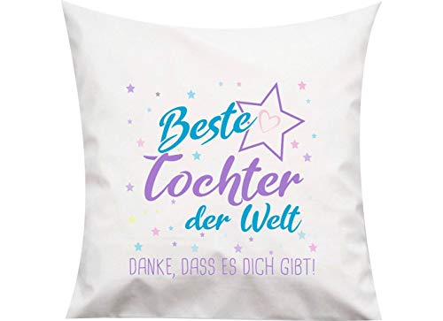 ShirtInStyle, Geschenkset, Kissen beste Tochter der Welt, danke das es dich gibt! Farbe weiß von ShirtInStyle