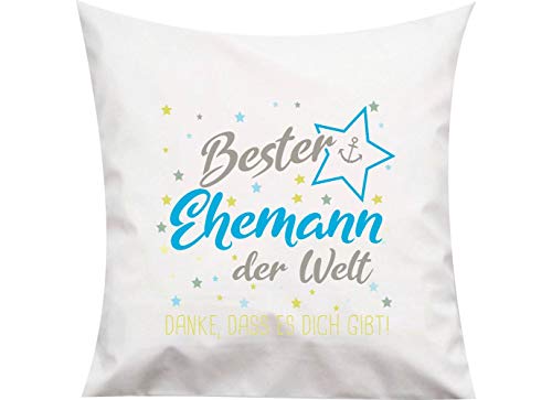 ShirtInStyle, Geschenkset, Kissen bester Ehemann der Welt, danke das es dich gibt! Farbe weiß von ShirtInStyle