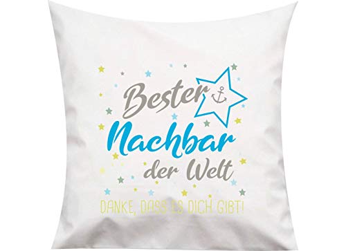 ShirtInStyle, Geschenkset, Kissen bester Nachbar der Welt, danke das es dich gibt! Farbe weiß von Shirtinstyle