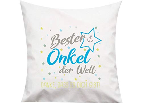 ShirtInStyle, Geschenkset, Kissen bester Onkel der Welt, danke das es dich gibt! Farbe weiß von Shirtinstyle