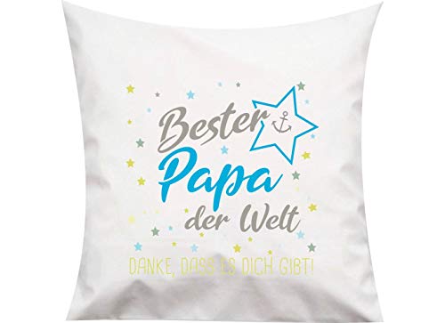 ShirtInStyle, Geschenkset, Kissen bester Papa der Welt, danke das es dich gibt! Farbe weiß von ShirtInStyle