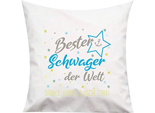 ShirtInStyle, Geschenkset, Kissen bester Schwager der Welt, danke das es dich gibt! Farbe weiß von ShirtInStyle