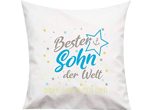 ShirtInStyle, Geschenkset, Kissen bester Sohn der Welt, danke das es dich gibt! Farbe weiß von ShirtInStyle