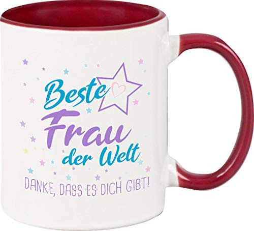 ShirtInStyle, Geschenkset, Tasse beste Frau der Welt, danke das es dich gibt! Farbe weinrot ShirtInStyle, Geschenkset, Tasse beste Frau der Welt, danke das es dich gibt! Farbe weinrot von Shirtinstyle