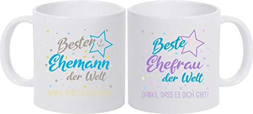 ShirtInStyle, Geschenkset, Tassenset beste Ehefrau, bester Ehemann der Welt, danke das es dich gibt! Farbe weiß ShirtInStyle, Geschenkset, Tassenset beste Ehefrau, bester Ehemann der Welt, danke das es dich gibt! Farbe weiß von Shirtinstyle
