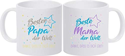 ShirtInStyle, Geschenkset, Tassenset beste Mama, bester Papa der Welt, danke das es dich gibt! Farbe weiß ShirtInStyle, Geschenkset, Tassenset beste Mama, bester Papa der Welt, danke das es dich gibt! Farbe weiß von ShirtInStyle