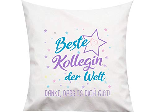 ShirtInStyle, Kissen beste Kollegin der Welt, danke das es dich gibt! Größe 40x40cm mit Füllung, Farbe weiß von ShirtInStyle