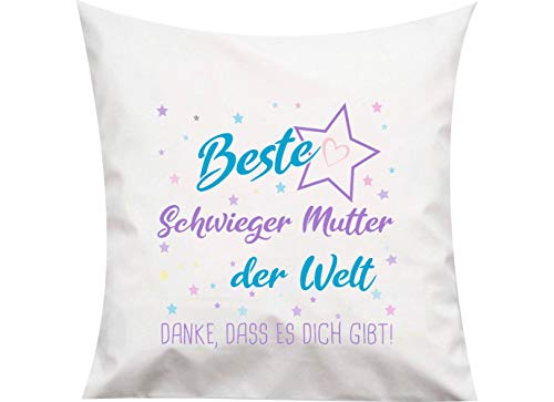 ShirtInStyle, Kissen beste Schwieger Mutter der Welt, danke das es dich gibt! Größe 40x40cm mit Füllung, Farbe weiß von ShirtInStyle