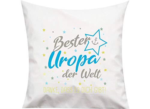 ShirtInStyle, Kissen bester Uropa der Welt, danke das es dich gibt! Größe 40x40cm mit Füllung, Farbe weiß von ShirtInStyle