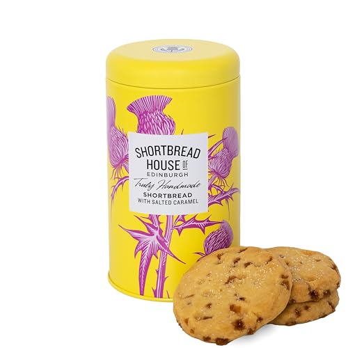 Shortbread House of Edinburgh 140 g Dose mit wirklich handgefertigten Shortbread Keksen mit gesalzenem Karamell von Shortbread