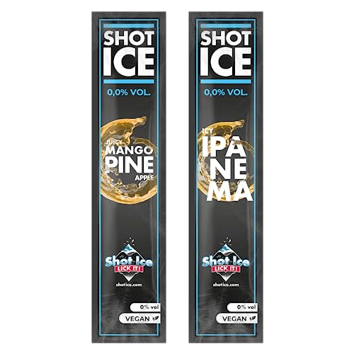 Shot Ice Mix-Paket 2 Sorten "Ipanema and Mango-Pineapple" - Wassereis ohne Alkohol (100er Paket) von Shot Ice
