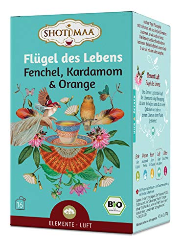 Shoti Maa BioAyurvedaTee Flügel des Lebens Fenchel Kardamom Orange g, Schokolade, 32 g von Shoti Maa