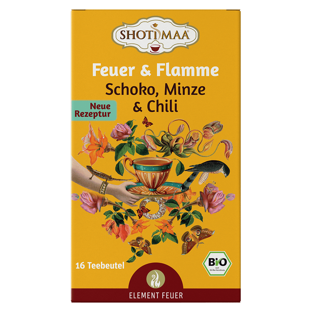 Bio Feuer & Flamme Schoko, Minze & Chili Tee Bio Feuer & Flamme Schoko, Minze & Chili Tee von Shotimaa
