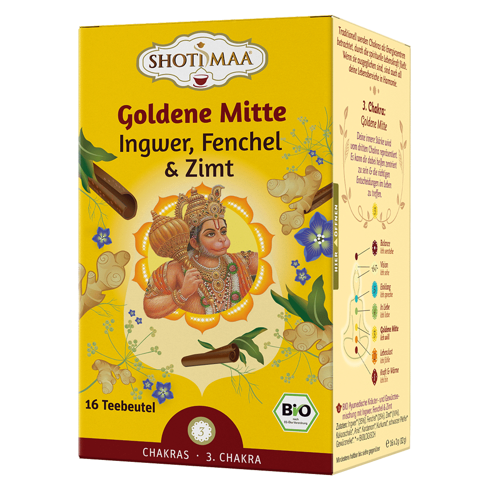 Bio Goldene Mitte Ingwer, Fenchel & Zimt Tee Bio Goldene Mitte Ingwer, Fenchel & Zimt Tee von Shotimaa