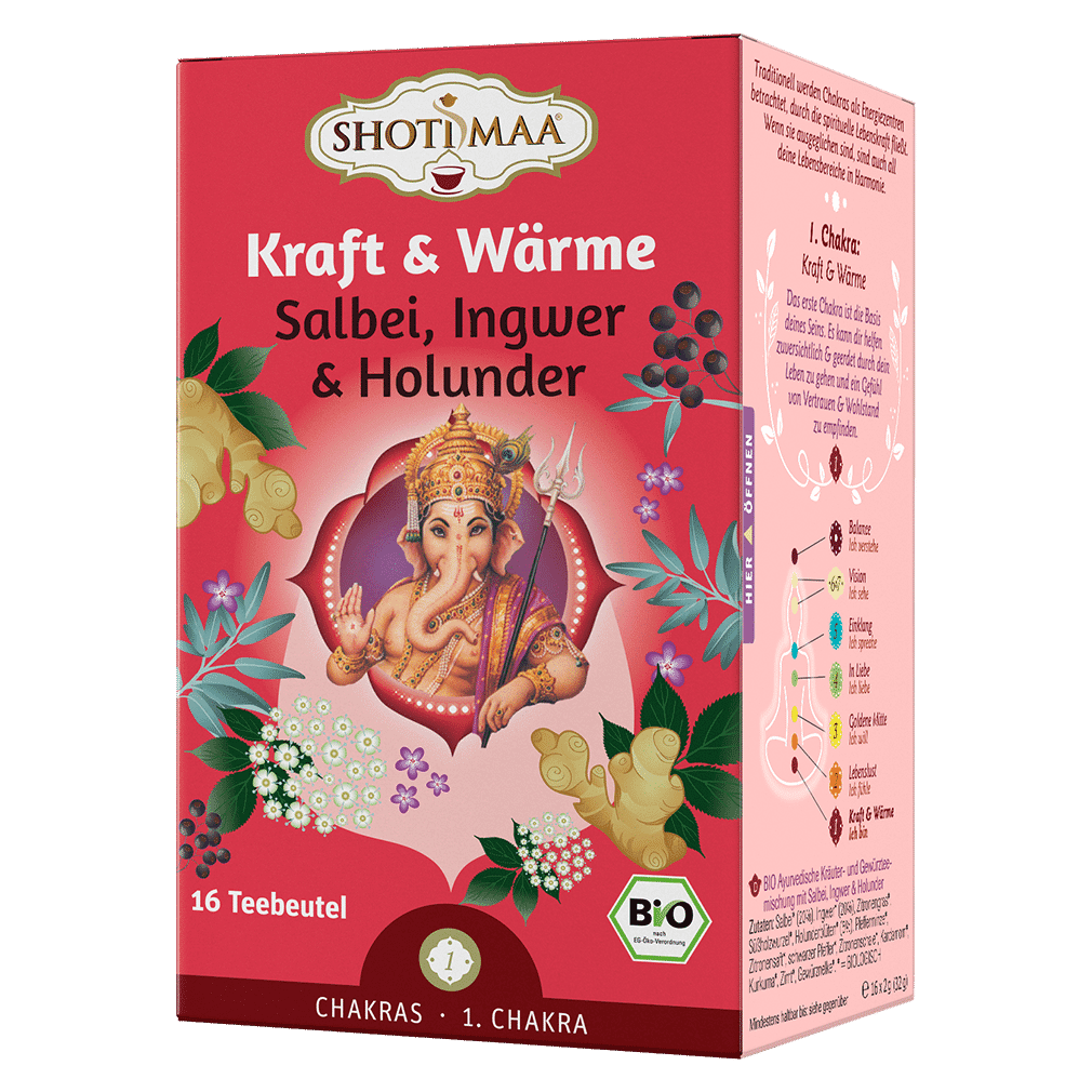 Bio Kraft & Wärme Salbei, Ingwer & Holunder Tee Bio Kraft & Wärme Salbei, Ingwer & Holunder Tee von Shotimaa