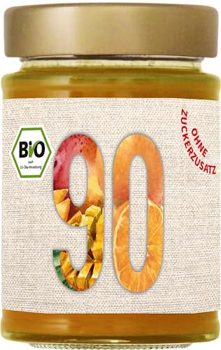 Sibani 90% Furchgtehalt Fruchtaufstrich BIO Mango Süßorange, mit Bio Erythrit gesüßt, 180 g ohne Zuckerzusatz von Sibani