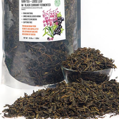 Grüner Tee Ivan aus Sibirien 300g fermentierte Blätter mit losen Johannisbeerblättern aus dem Altai Ivan-Chai Gebirge geerntet von Siberian Green