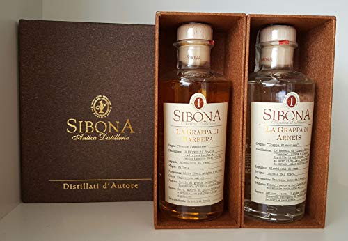 SIBONA Conf. Regalo Doppio Cassetto Grappa di Arneis + Grappa di Barbera (2bt x50 cl) von Sibona Antica Distilleria
