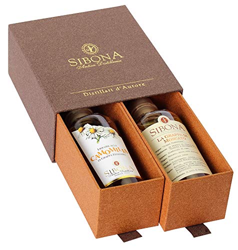 SIBONA Conf. Regalo Doppio Cassetto Liquore Camomilla+ Grappa Moscato(2bt x50 cl) von Sibona Antica Distilleria