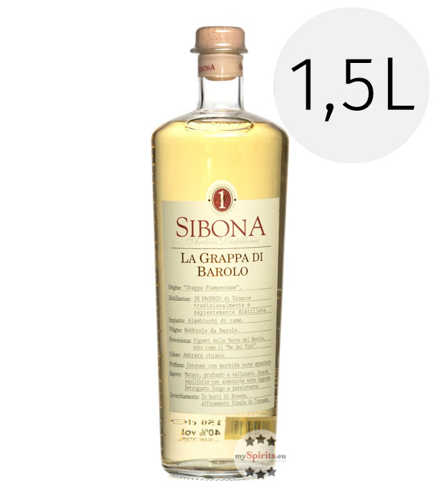 Sibona Grappa di Barolo 1,5l (40 % Vol., 1,5 Liter) von Sibona Antica Distilleria