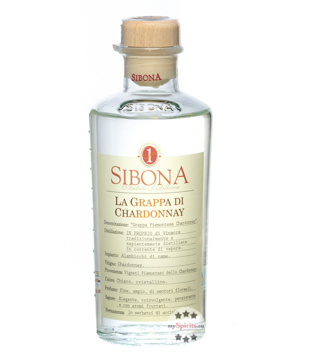 Sibona Grappa di Chardonnay (40 % Vol., 0,5 Liter) von Sibona Antica Distilleria