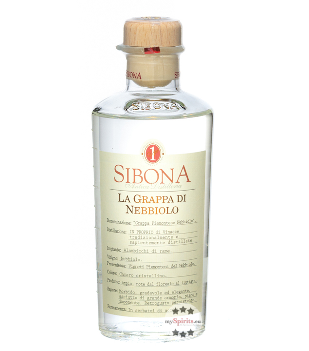 Sibona Grappa di Nebbiolo (40 % Vol., 0,5 Liter) von Sibona Antica Distilleria