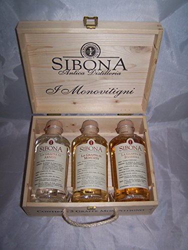 Cassetta Legno â€œi Monovitigniâ€ Con 1 Bt. Grappa Di Arneis + Moscato Barbera 50 c von Sibona