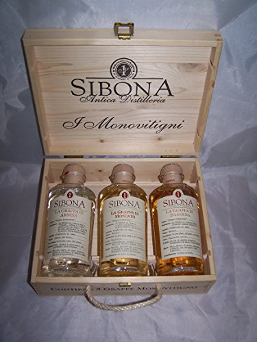 Cassetta Legno â€œi Monovitigniâ€ Con 1 Bt. Grappa Di Arneis + Moscato Barbera 50 c von Nº1 SIBONA
