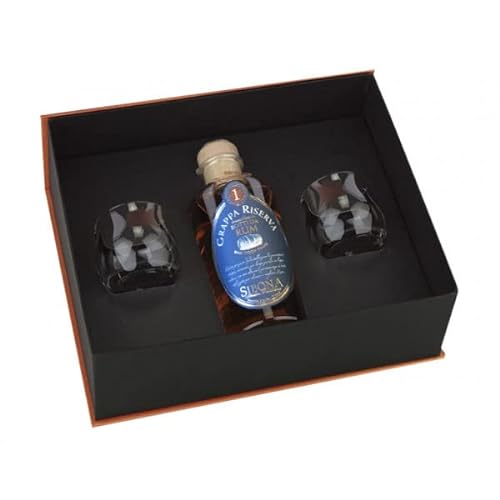 Confezione Eleganza Grappa Botti Da Rum Cl 50 + 2 Bicchieri Sibona von Sibona