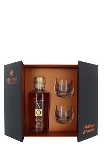 Confezione Grappa Xo Aged Cuvee Cl 50 + 2 Bicchieri Sibona von Sibona