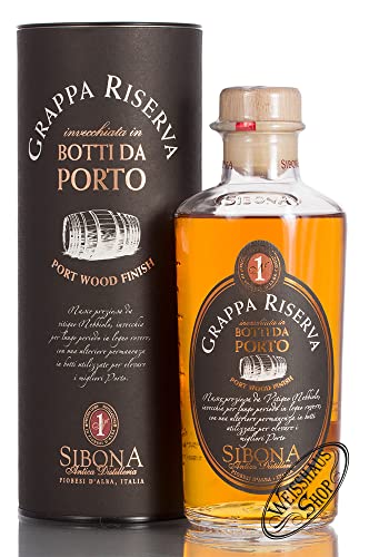 SIBONA Grappa Botti da Porto Port Wood (in einer hübschen Geschenkdose) von Sibona
