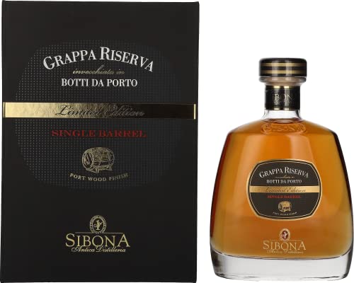 Sibona GRAPPA RISERVA botti da Porto SINGLE BARREL Limited Edition 44% Vol. 0,7l in Geschenkbox von Sibona