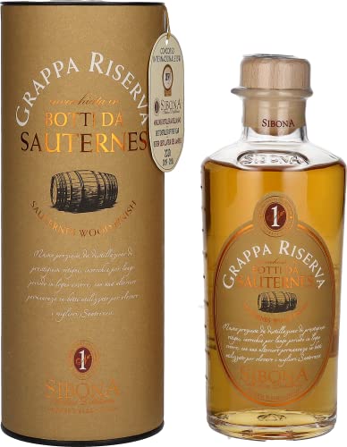 Sibona GRAPPA RISERVA botti da SAUTERNES 44% Vol. 0,5l in Geschenkbox von Sibona