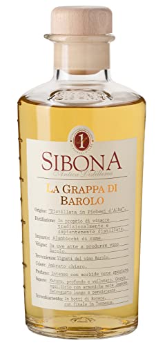 Sibona Grappa di Barolo mit 40% vol. (1 x 0,5l) – Feiner, samtiger Grappa aus Italien von Nº1 SIBONA