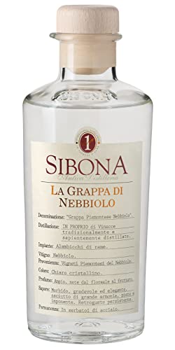 Sibona Grappa di Nebbiolo 40% vol. (1 x 0,5l) – Sortenreiner, kräftiger Grappa aus Italien von Nº1 SIBONA