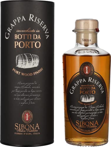 Nº1 SIBONA Grappa Riserva Botti da Porto 40% vol. (1 x 0,5l) – Einzigartiger Grappa aus Italien im Port-Fass gereift von Nº1 SIBONA