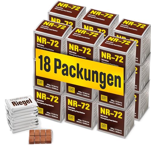 NR-72 Notration Kompaktriegel - haltbar bis 2042!, 18 Rationen à 495 g, 1 Kiste von SicherSatt