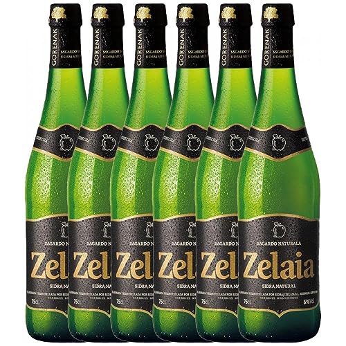 Cidre Zelaia Natural 75 cl (Schachtel mit 6 Flaschen von 75 cl) von Sidras Zelaia SL